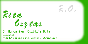 rita osztas business card